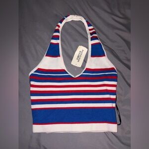 Forever 21 Red, Blue, and White Striped Halter Top